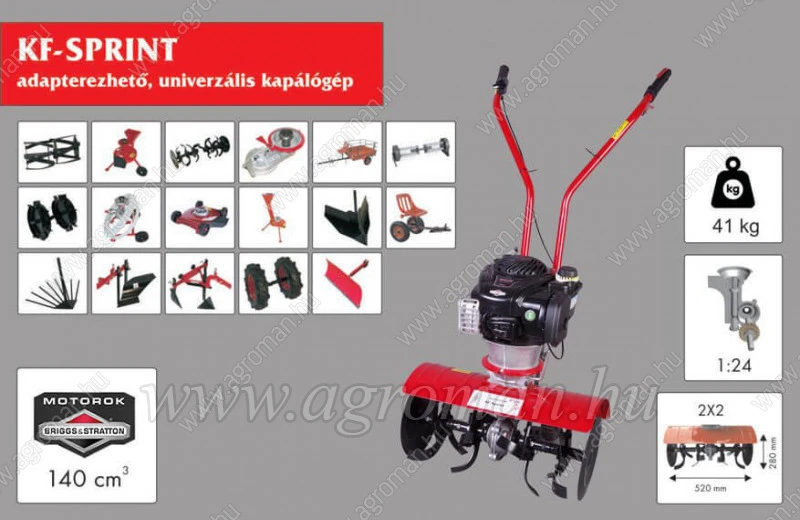 KF 500 Briggs rotációs kapa 158cm3